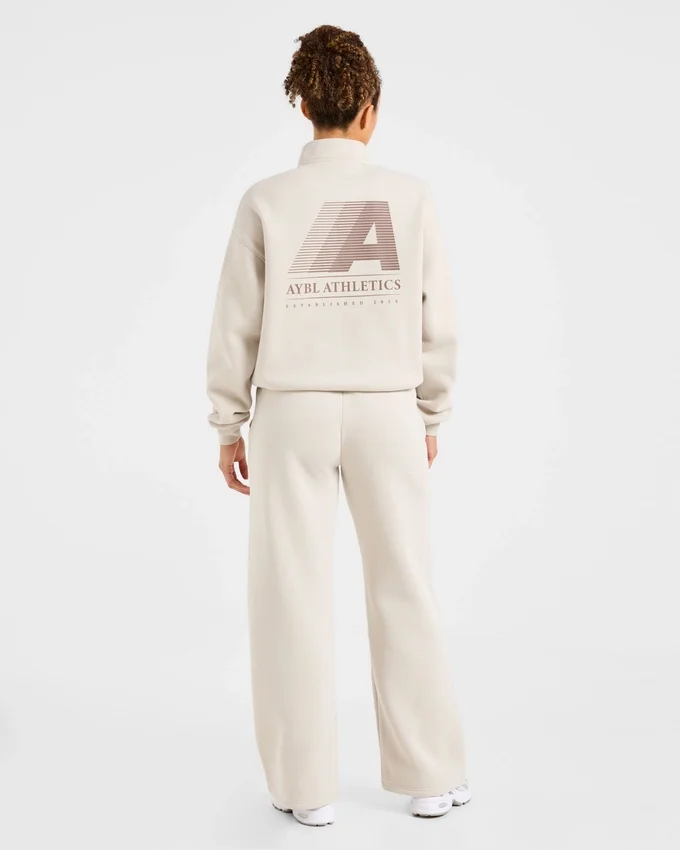Retro Athletics oversized pullover met 1/4 rits