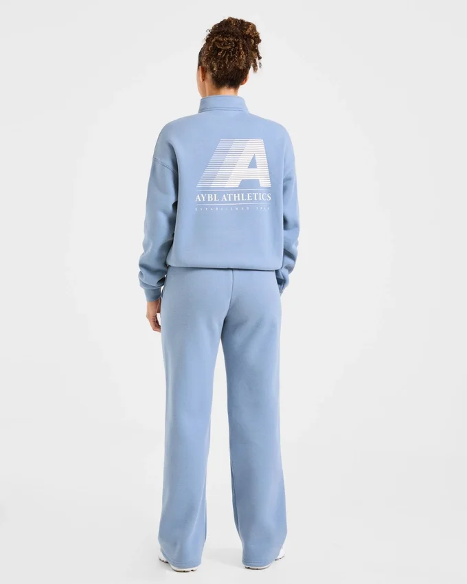 Retro Athletics oversized pullover met 1/4 rits