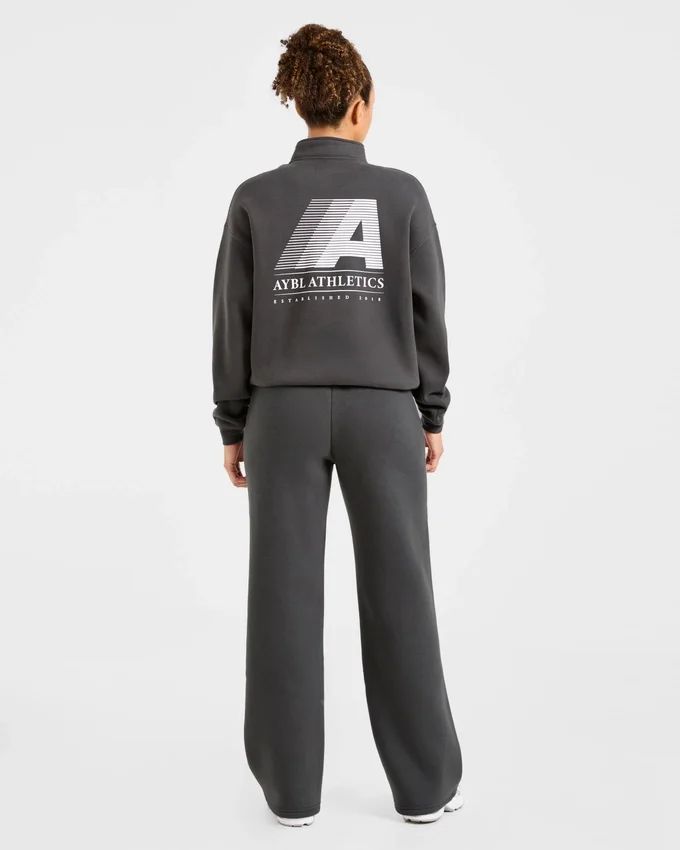 Retro Athletics oversized pullover met 1/4 rits