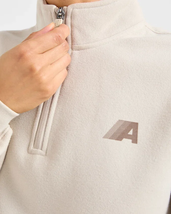 Retro Athletics oversized pullover met 1/4 rits