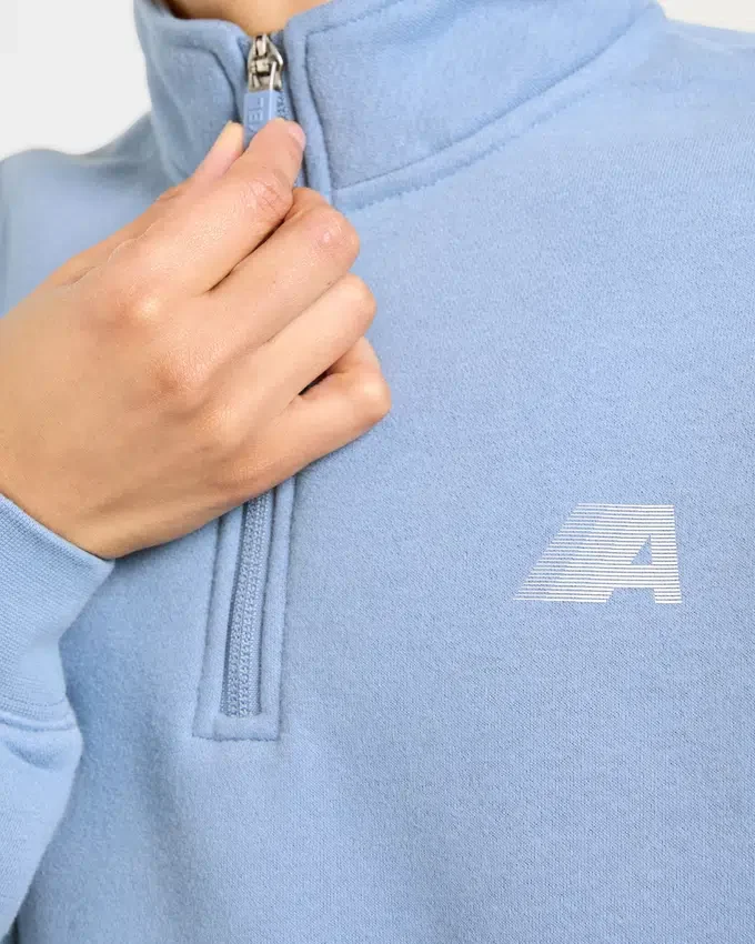 Retro Athletics oversized pullover met 1/4 rits