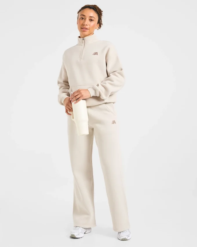 Retro Athletics oversized pullover met 1/4 rits