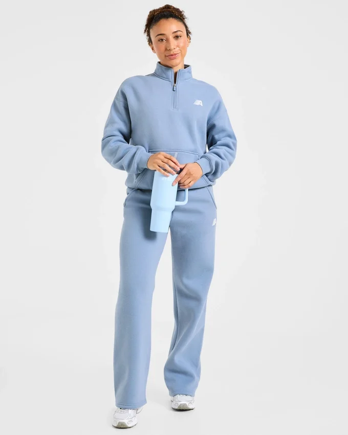Retro Athletics oversized pullover met 1/4 rits