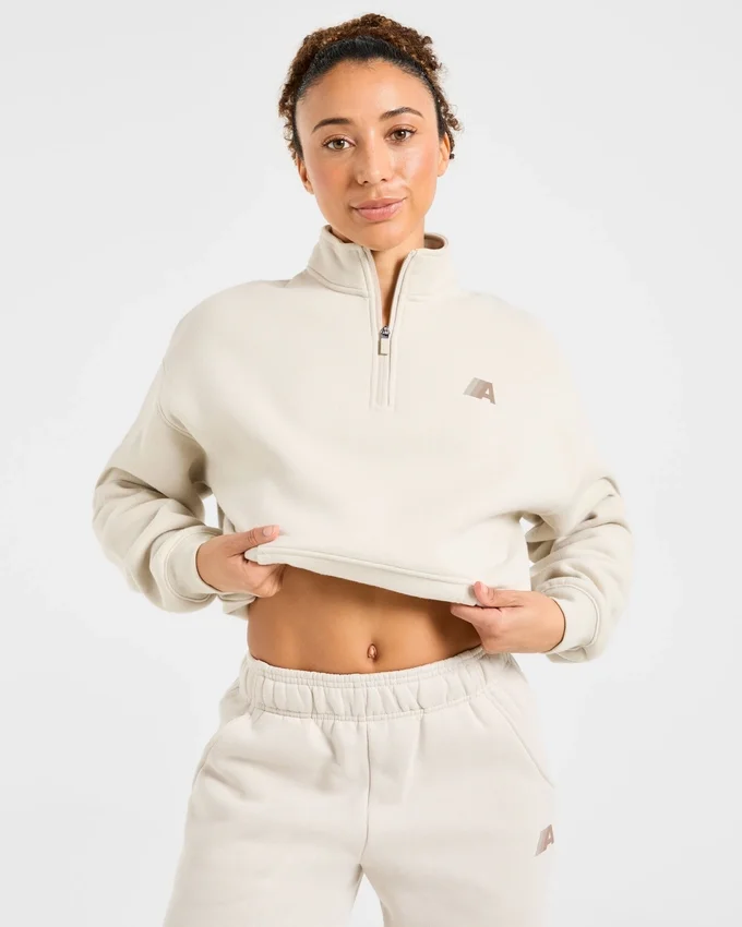 Retro Athletics oversized pullover met 1/4 rits