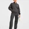 Retro Athletics oversized pullover met 1/4 rits
