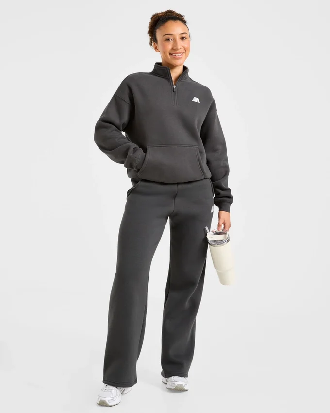 Retro Athletics oversized pullover met 1/4 rits