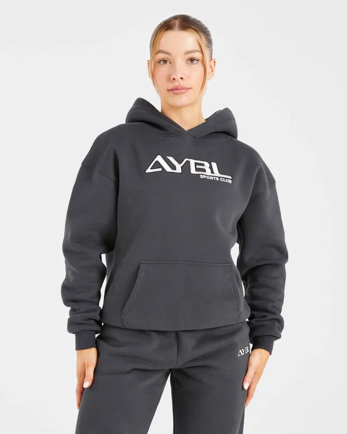 Retro geborduurde oversized hoodie