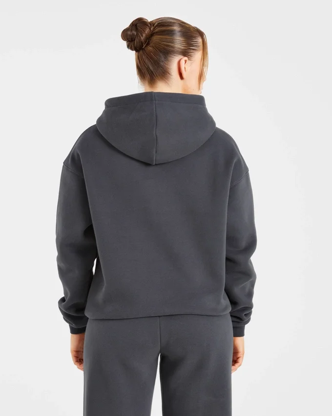 Retro geborduurde oversized hoodie