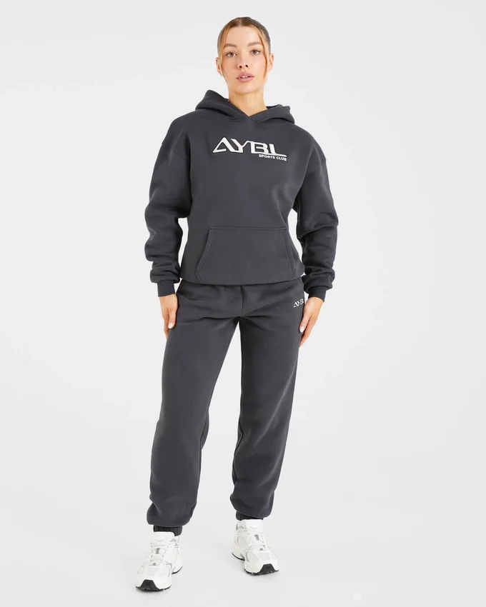 Retro geborduurde oversized hoodie