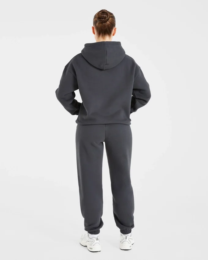 Retro geborduurde oversized hoodie
