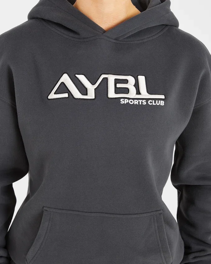 Retro geborduurde oversized hoodie