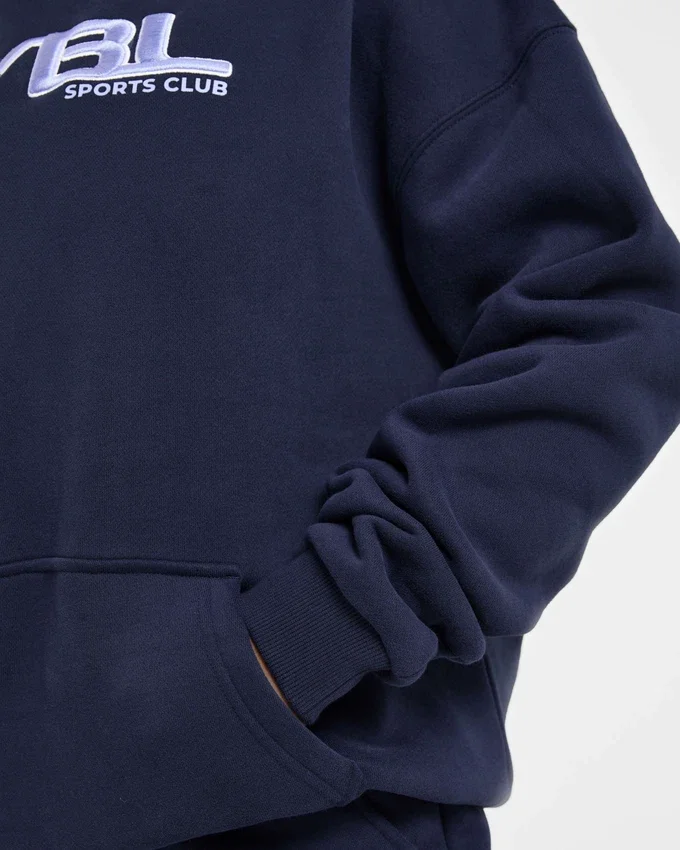 Retro geborduurde oversized hoodie