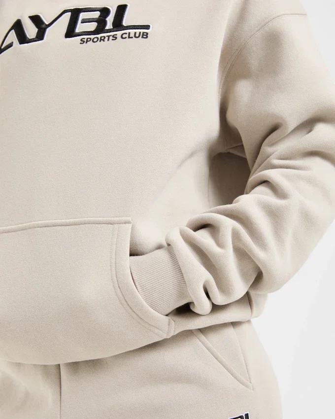 Retro geborduurde oversized hoodie