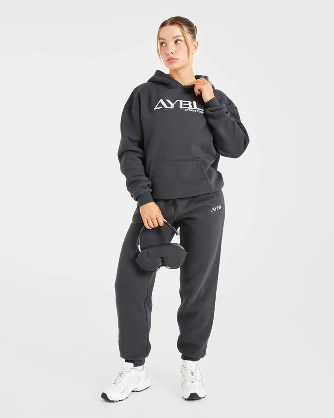 Retro geborduurde oversized hoodie