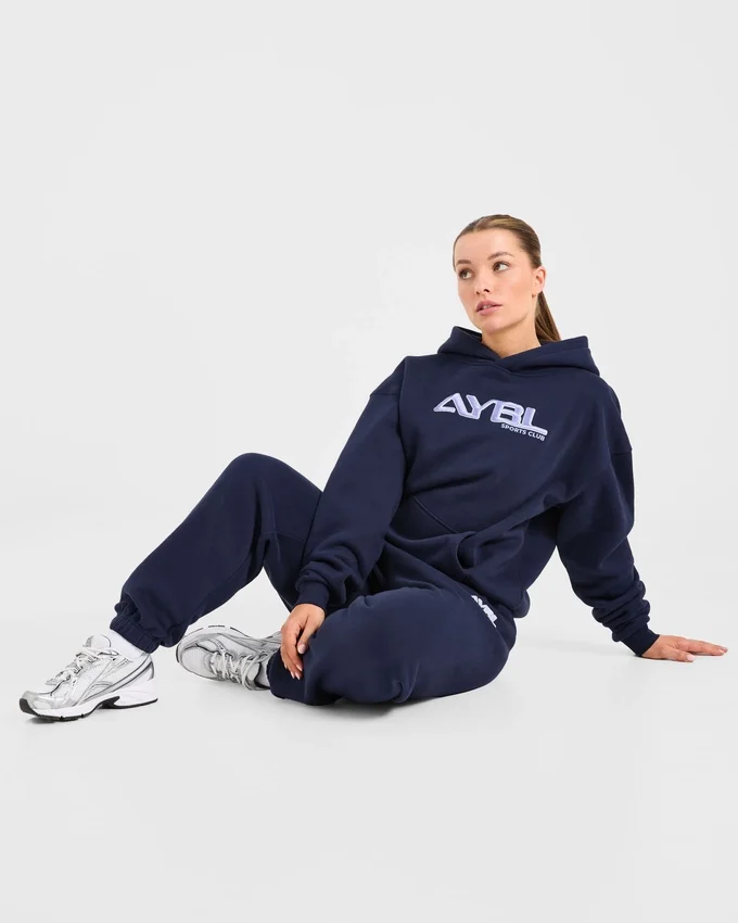 Retro geborduurde oversized hoodie