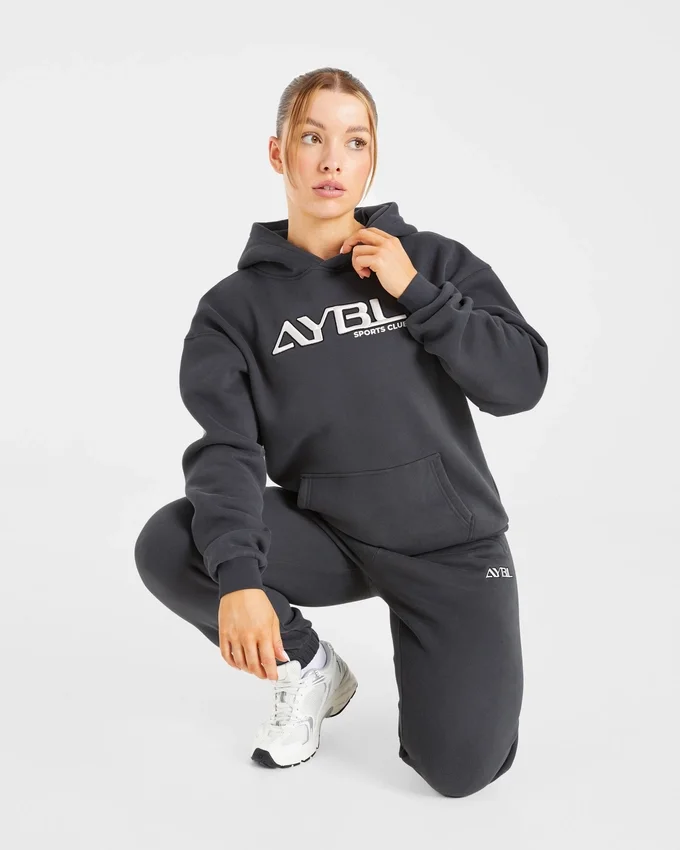 Retro geborduurde oversized hoodie