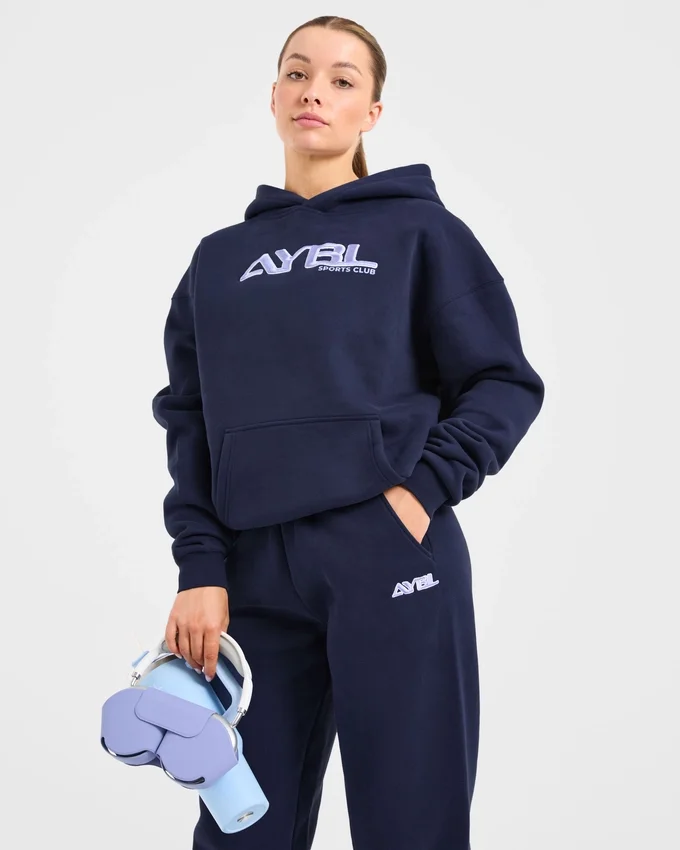 Retro geborduurde oversized hoodie