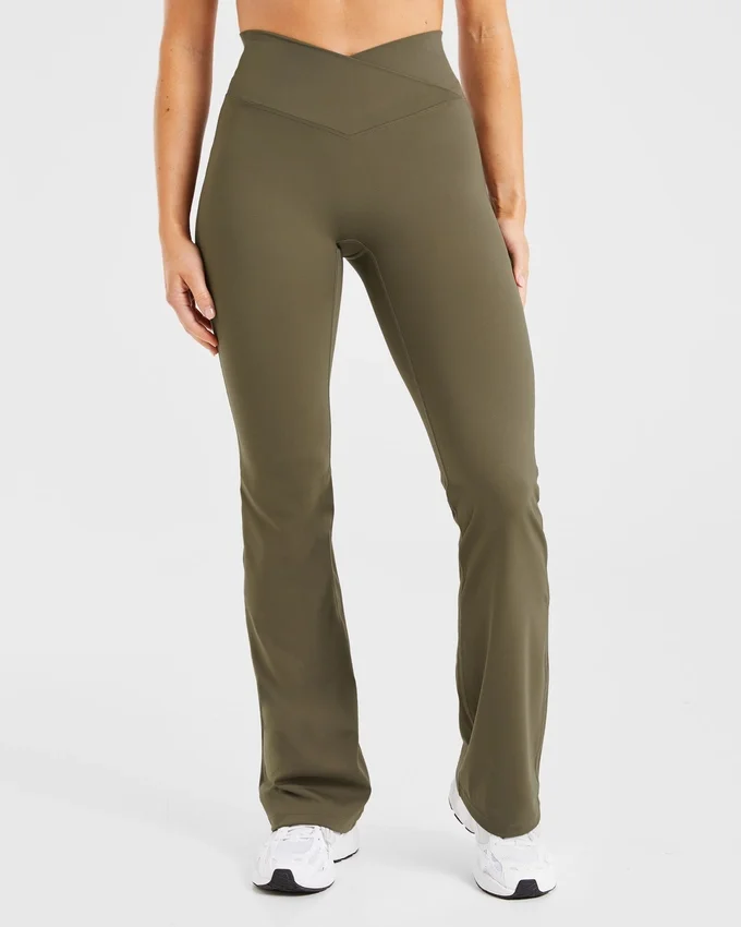 Sculpt Wrap-leggings met uitlopende pijpen