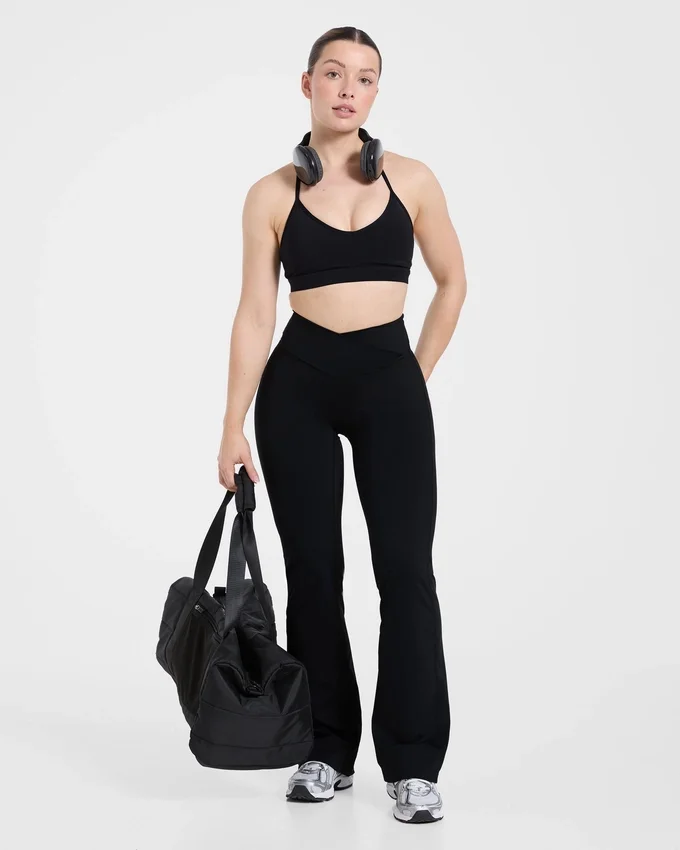 Sculpt Wrap-leggings met uitlopende pijpen