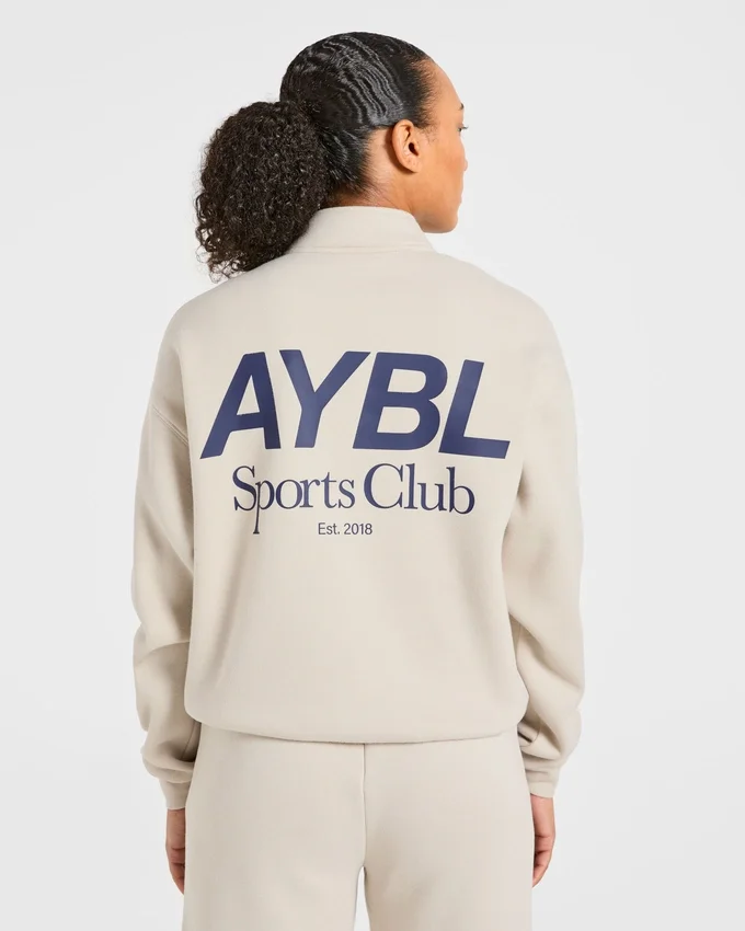 Sports Club oversized pullover met 1/4 rits