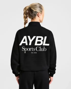 Sports Club oversized pullover met 1/4 rits