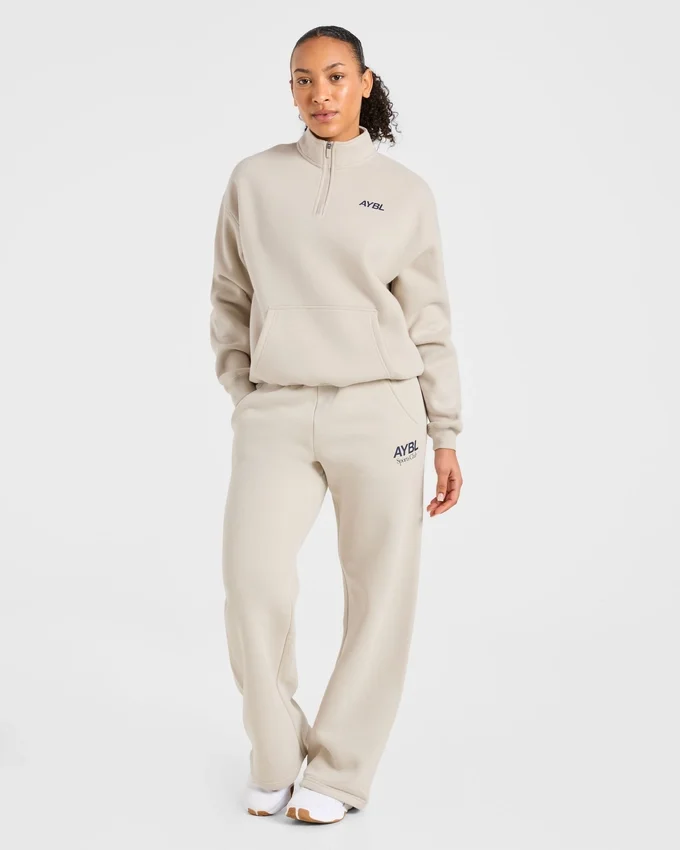 Sports Club oversized pullover met 1/4 rits