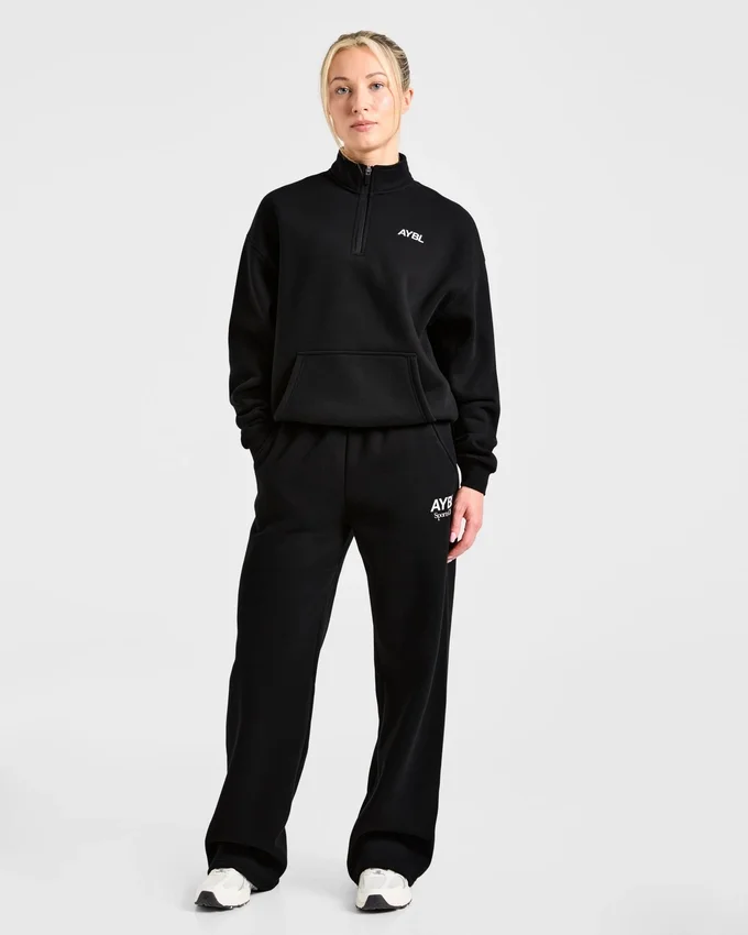 Sports Club oversized pullover met 1/4 rits