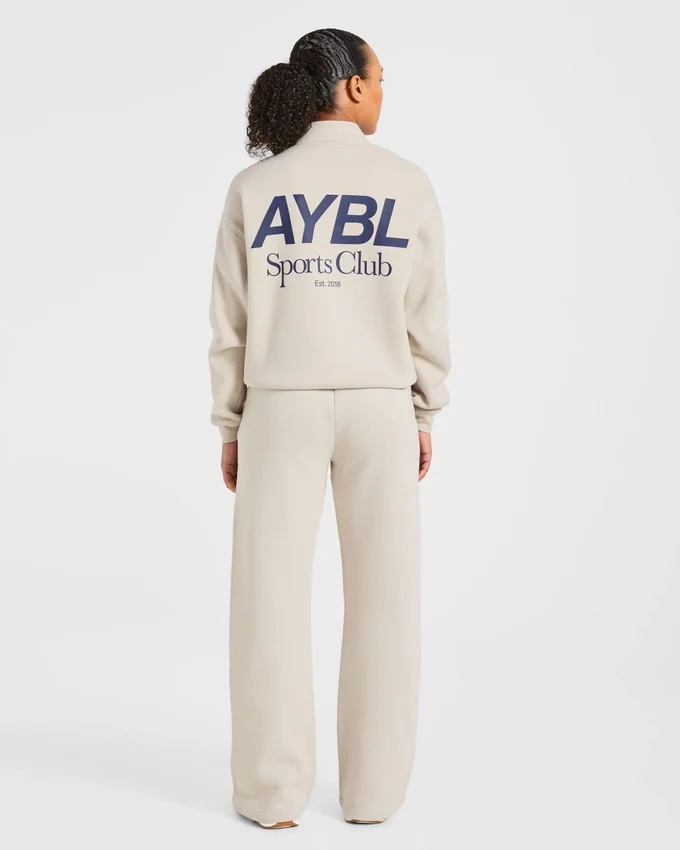 Sports Club oversized pullover met 1/4 rits