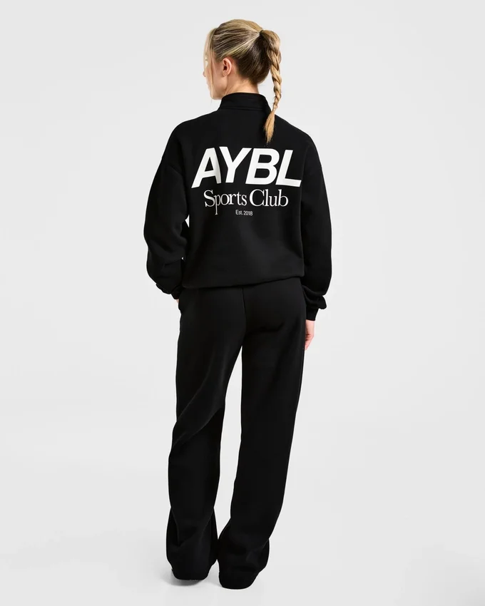Sports Club oversized pullover met 1/4 rits