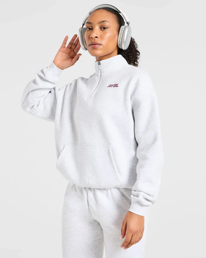 Sports Club oversized pullover met 1/4 rits