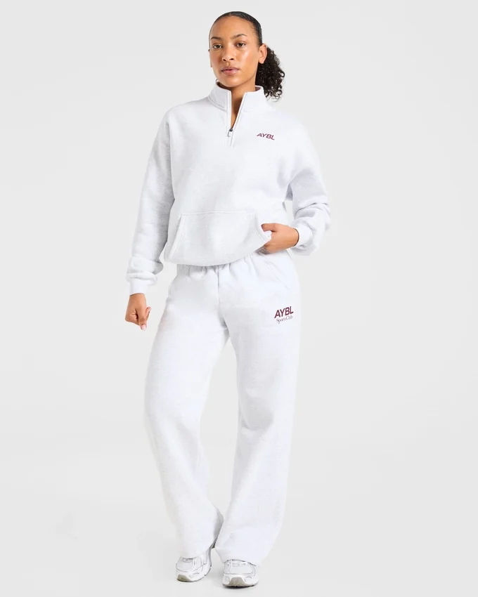 Sports Club oversized pullover met 1/4 rits