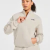 Sports Club oversized pullover met 1/4 rits