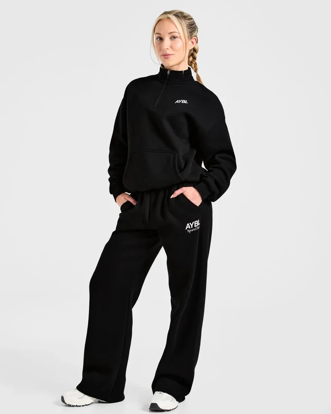 Sports Club oversized pullover met 1/4 rits