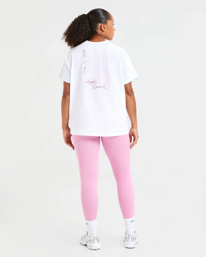'Strength Starts Here' oversized T-shirt