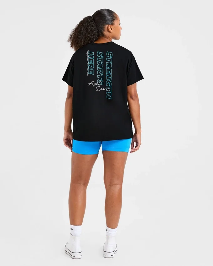 'Strength Starts Here' oversized T-shirt