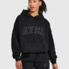Varsity-hoodie met applicatie in oversized pasvorm