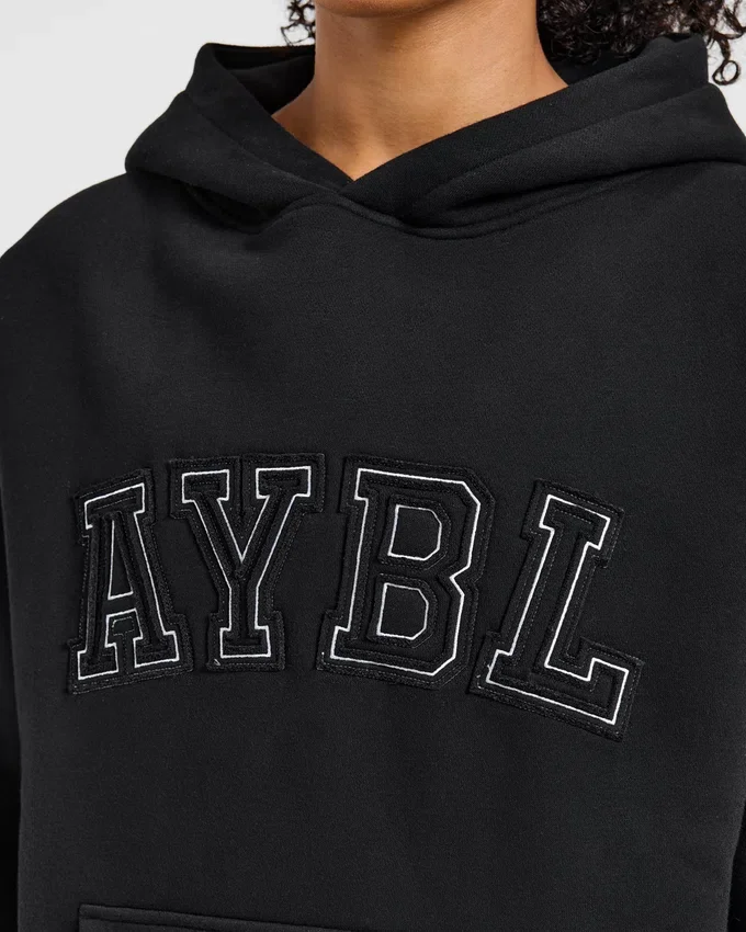 Varsity-hoodie met applicatie in oversized pasvorm