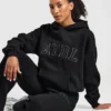 Varsity-hoodie met applicatie in oversized pasvorm