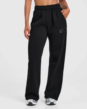 Varsity-joggingbroek met opgestikt logo, oversized pasvorm en rechte pijpen
