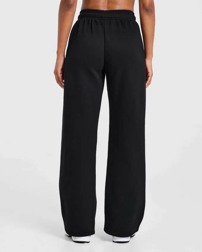 Varsity-joggingbroek met opgestikt logo, oversized pasvorm en rechte pijpen