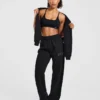 Varsity-joggingbroek met opgestikt logo, oversized pasvorm en rechte pijpen