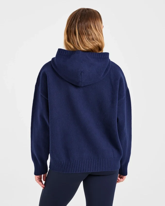 Varsity Minimal Logo oversized gebreide hoodie