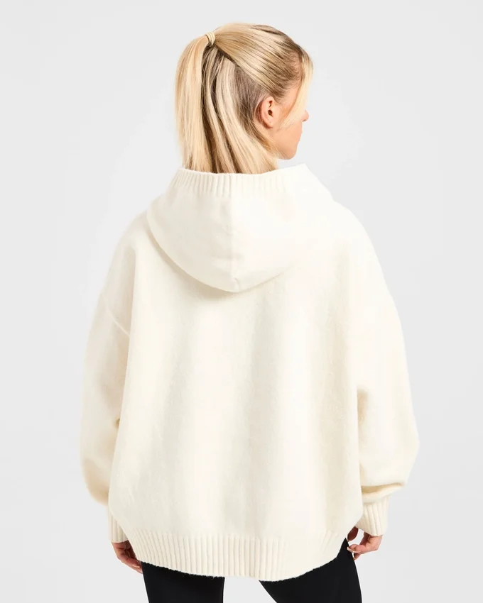 Varsity Minimal Logo oversized gebreide hoodie