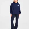 Varsity Minimal Logo oversized gebreide hoodie