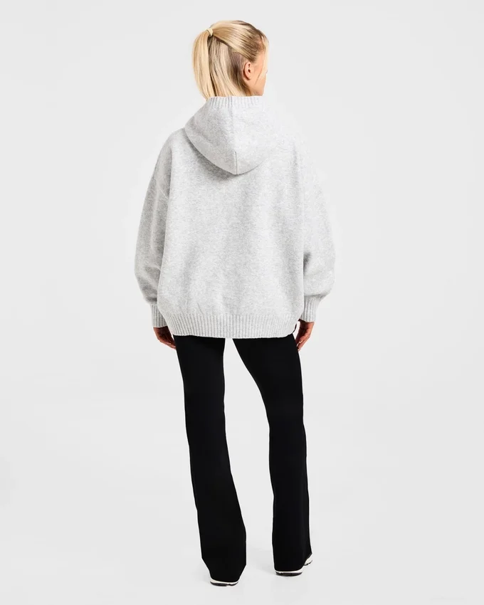 Varsity Minimal Logo oversized gebreide hoodie