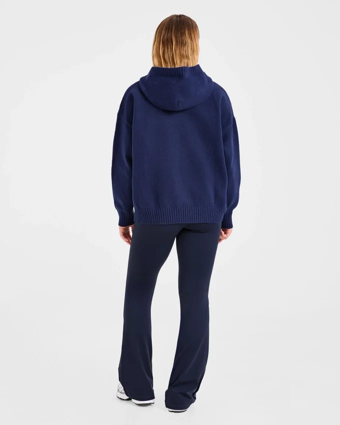 Varsity Minimal Logo oversized gebreide hoodie