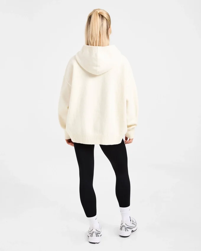 Varsity Minimal Logo oversized gebreide hoodie