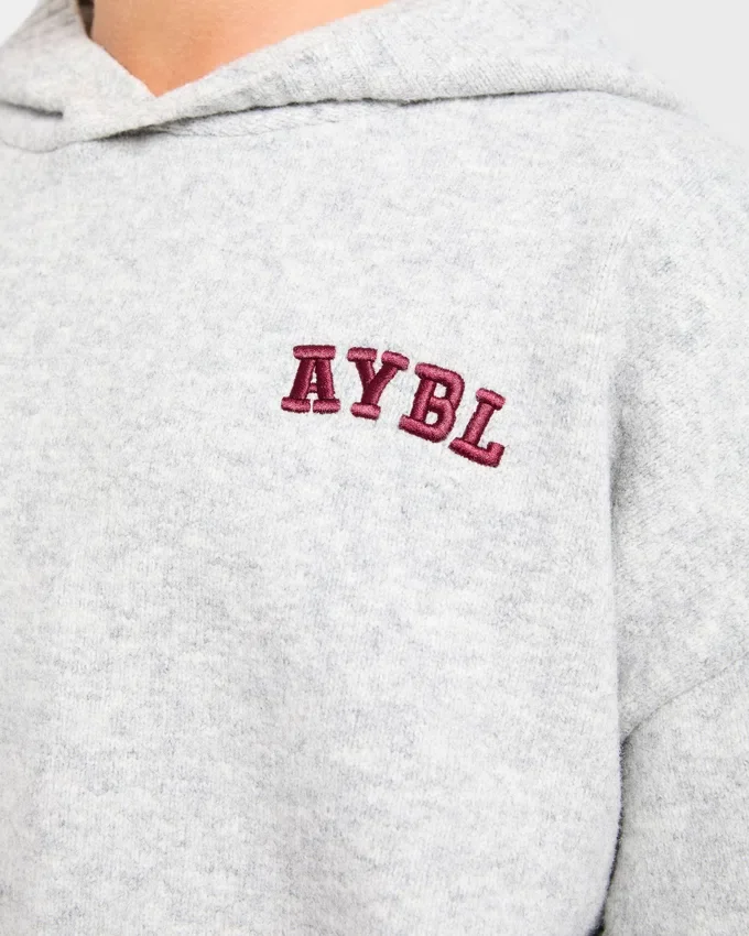 Varsity Minimal Logo oversized gebreide hoodie