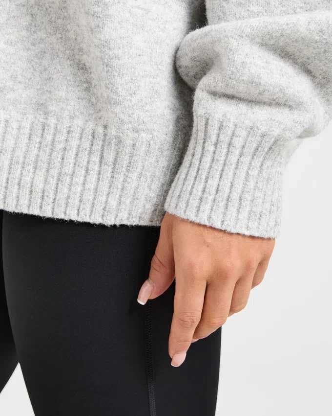 Varsity Minimal Logo oversized gebreide hoodie
