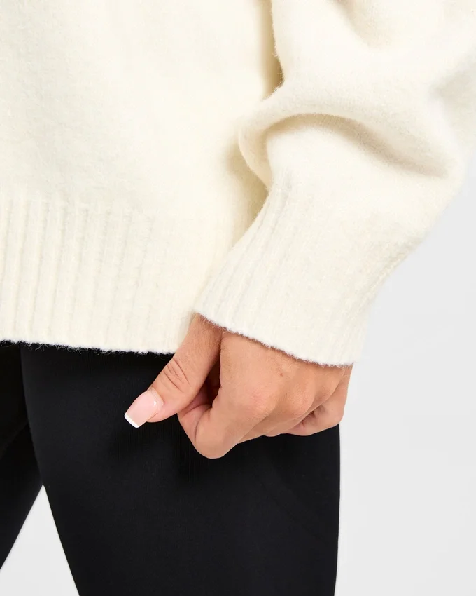 Varsity Minimal Logo oversized gebreide hoodie